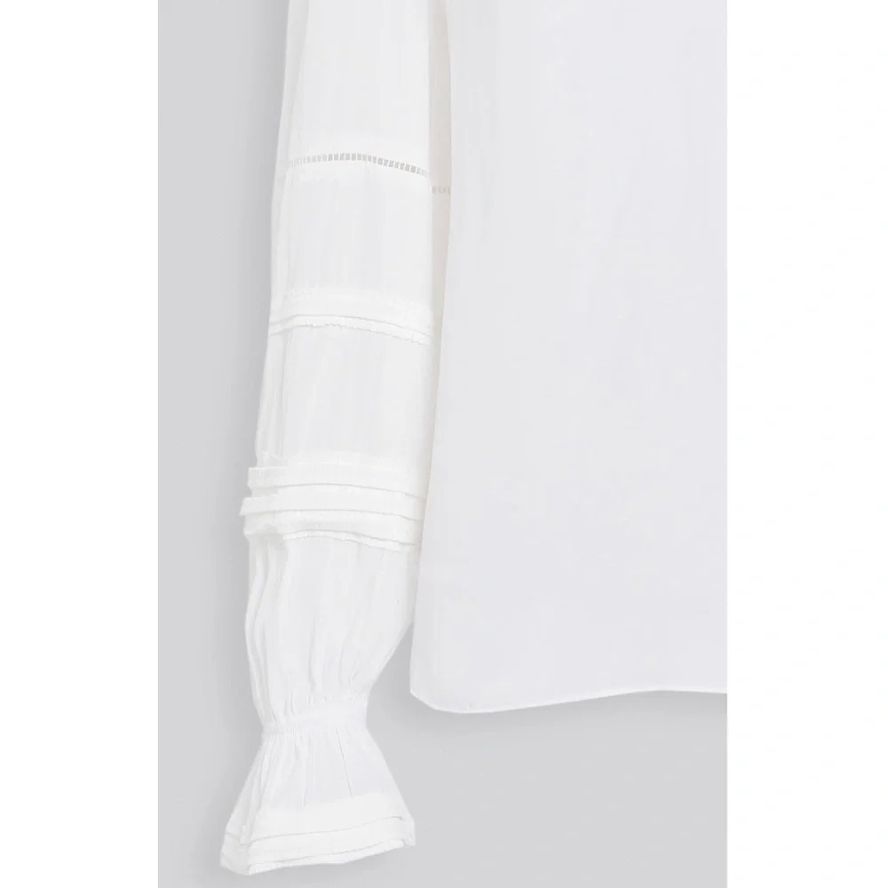 RAMY BROOK Finn Pintuck And Lace Inset Blouse In Ivory - Picture 5 of 5